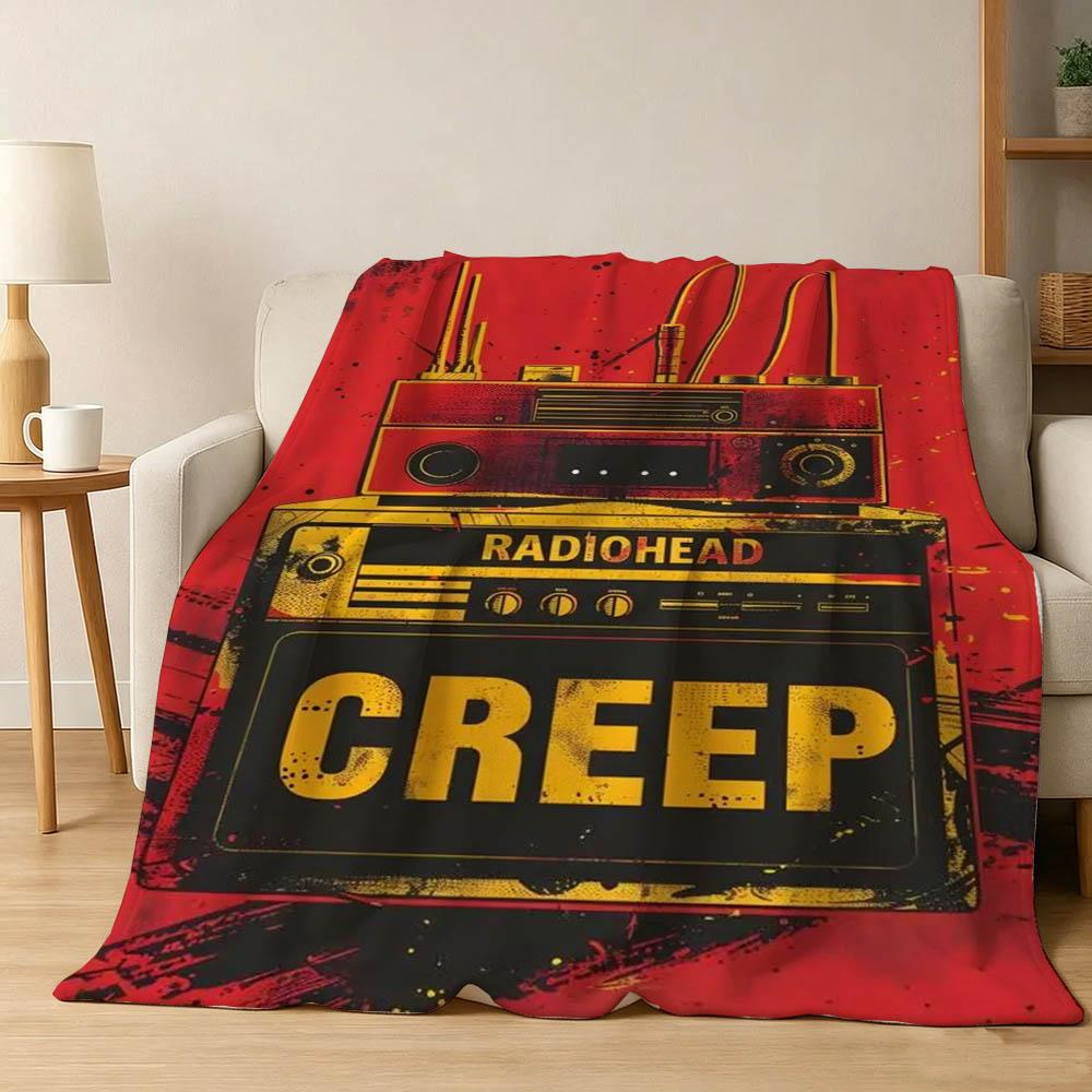 Singer R-RadioheadS-d Band Ok Computer Flannel Blanket Soft Throw Blanket Art For Home Decor Bedroom Bed Sofa Picnic Fans Gifts