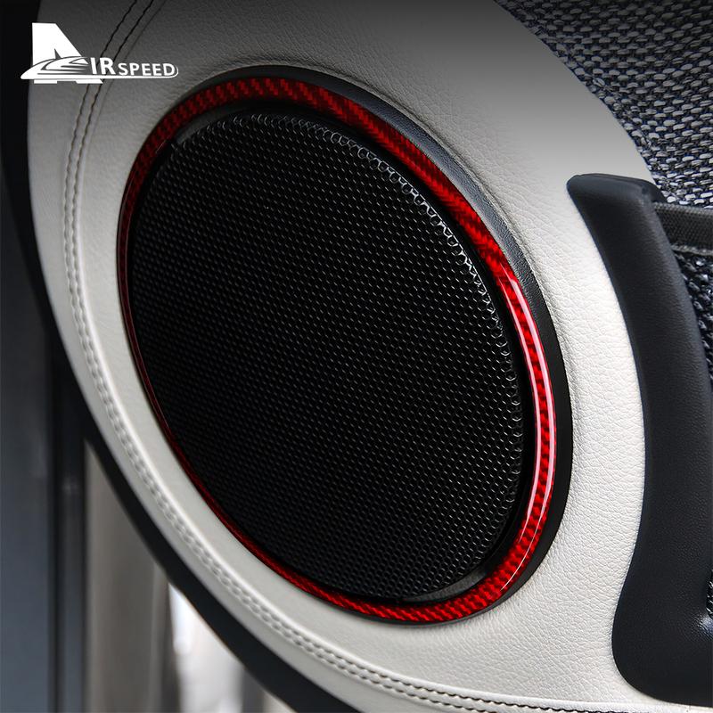Real Soft Carbon Fiber for Mercedes Benz Smart 451 Fortwo 2008-2012 2013 2014 2015 Car Audio Speaker Trim Sticker Accessories