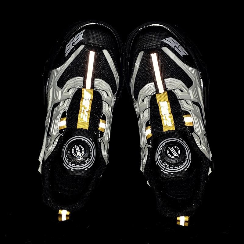 Summer New Rotary Buckle Low Top Sports Black Viscose Shoes Mesh Daddy Shoes