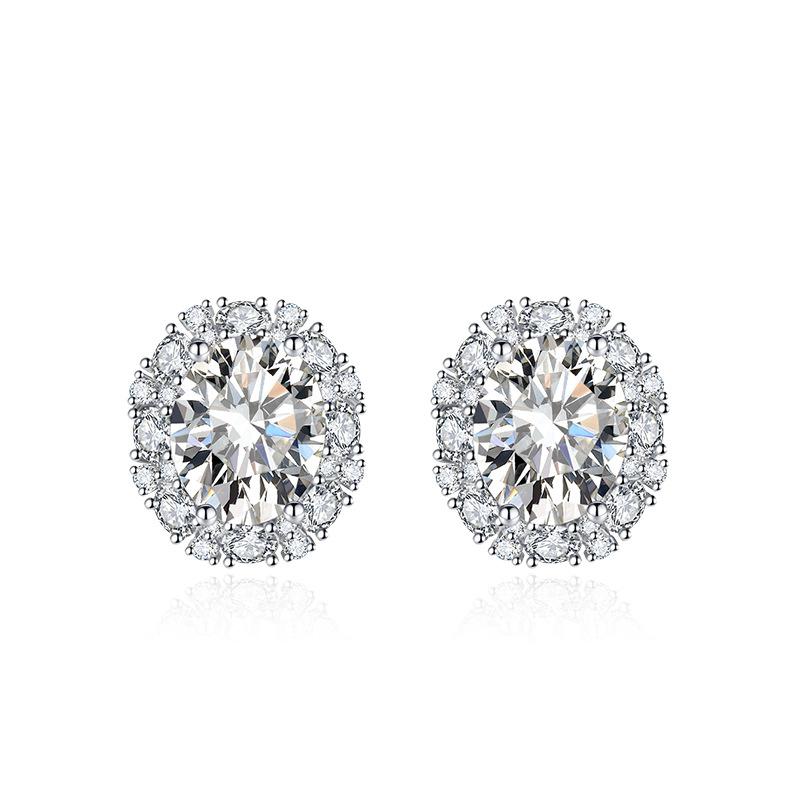 

Nice Zircon Earrring Charms 925 Sterling Silver Simplicity Exquisite For women Jewelry Wedding Plated 18K White Gold gift