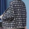 Thousand Birds Plaid Short Jacket Women's Spring and Autumn New Small Fresh Fashion Cardigan Sweater Loose Outer Wear Long Sleeve Top