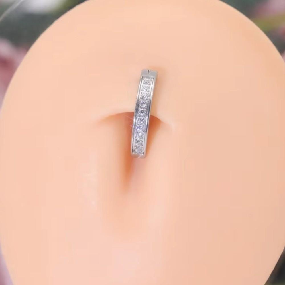 Butterfly Gem Navel Piercing Stainless Steel Shiny Body Jewelry Zircon Belly Button Rings  Stylish