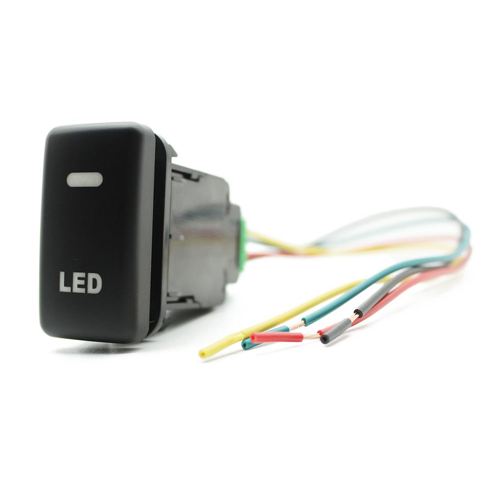 Car LED DRL Light Power On Off Front Rear Fog Lamp Spotlights Button Switch For Toyota FJ Land Cruiser Prado 120 LC100 Pushbutton Switches 3