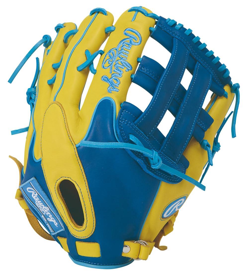 

Rawlings MLB COLOR SYNC Baseball Soft Outfielder inches HOH® Glove, Baseball, Model, GR6HMY795FW, Yellow/Royal, 12.8 (Right-handed throw)