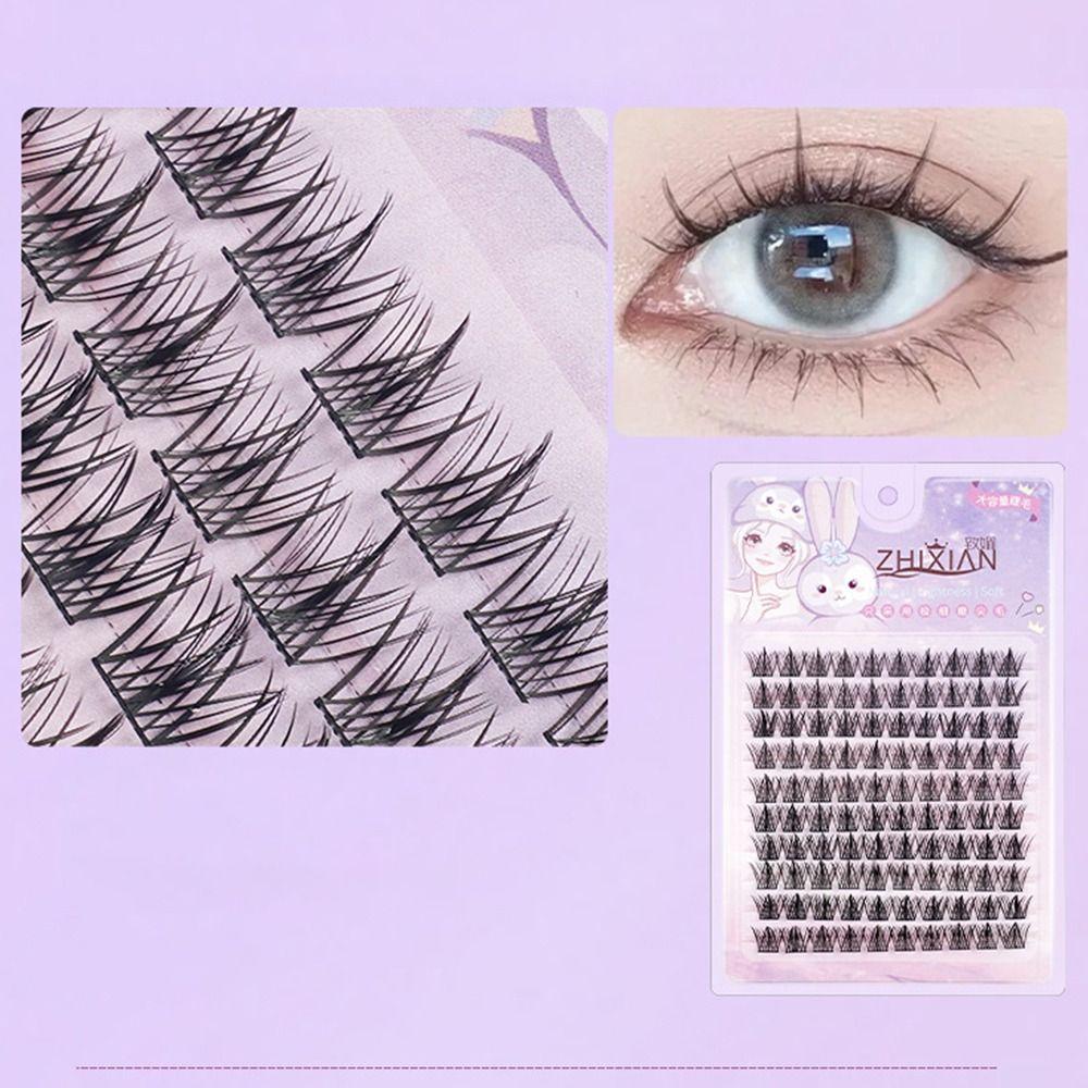 With Jelly Glue Strips Sunflower False Eyelashes Glue Free Segmented False Eyelashes Men