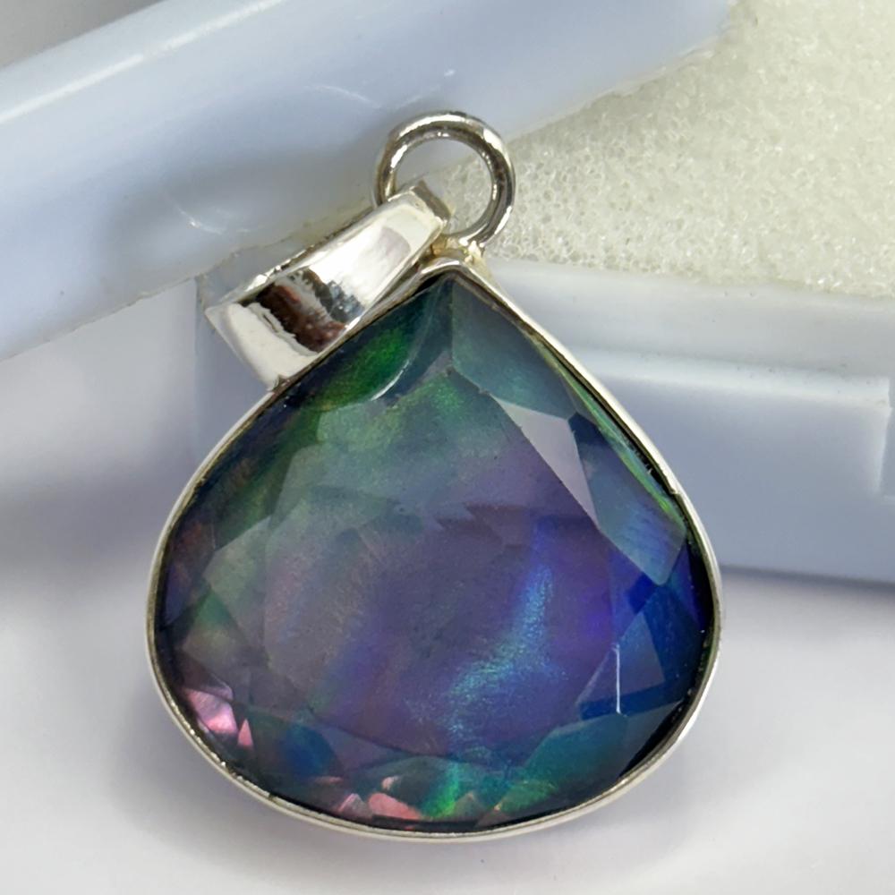 Top Quality Natural Opal 28 Ct Pear CERTIFIED 925 Sterling Silver Gems Pendant
