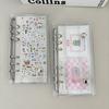 Slim A6 PVC Binder Dual Snap Closure Transparent Glitter Design Storage Case for Collectible Cards Document Organizing Hobby Keeping