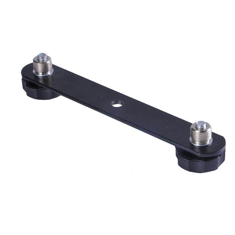 

Black Dual-Head Microphone Stand with Balanced Egg-Slot Clips