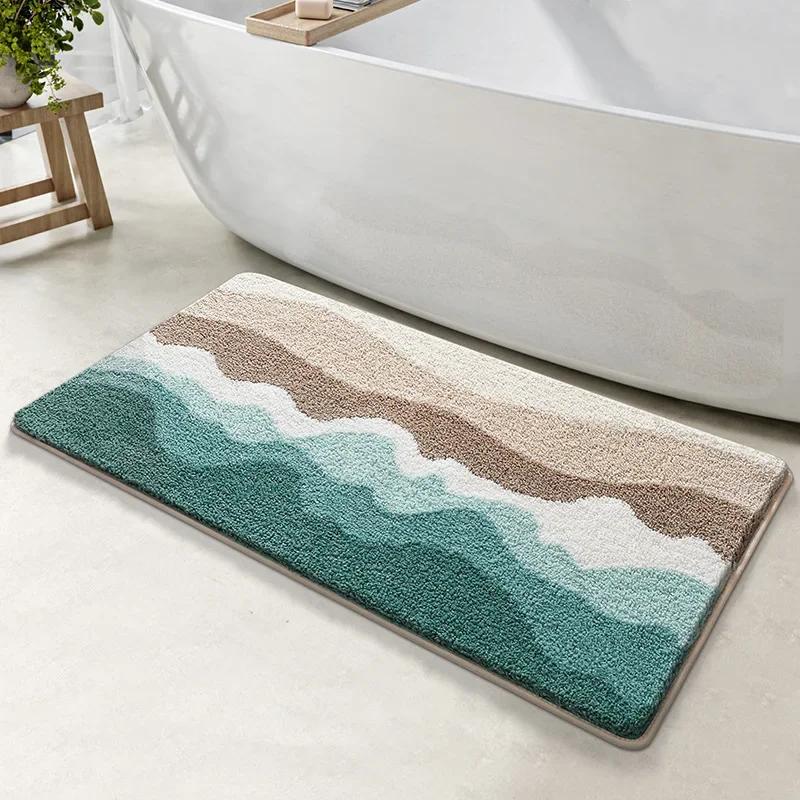 European Luxury Bath Mat, Ultra Soft & Thickened Microfiber, High Absorbency Quick Dry, Non-Slip Bathroom Rug, Home Decor Carpet