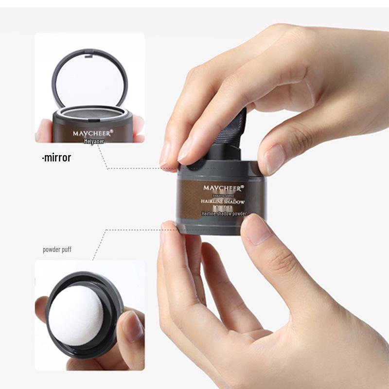 Meiqier Waterproof Hairline Contouring Powder Pen: Conceal High Foreheads, Sculpt Temples, and Fill Hairline with Genuine Hair Filler.