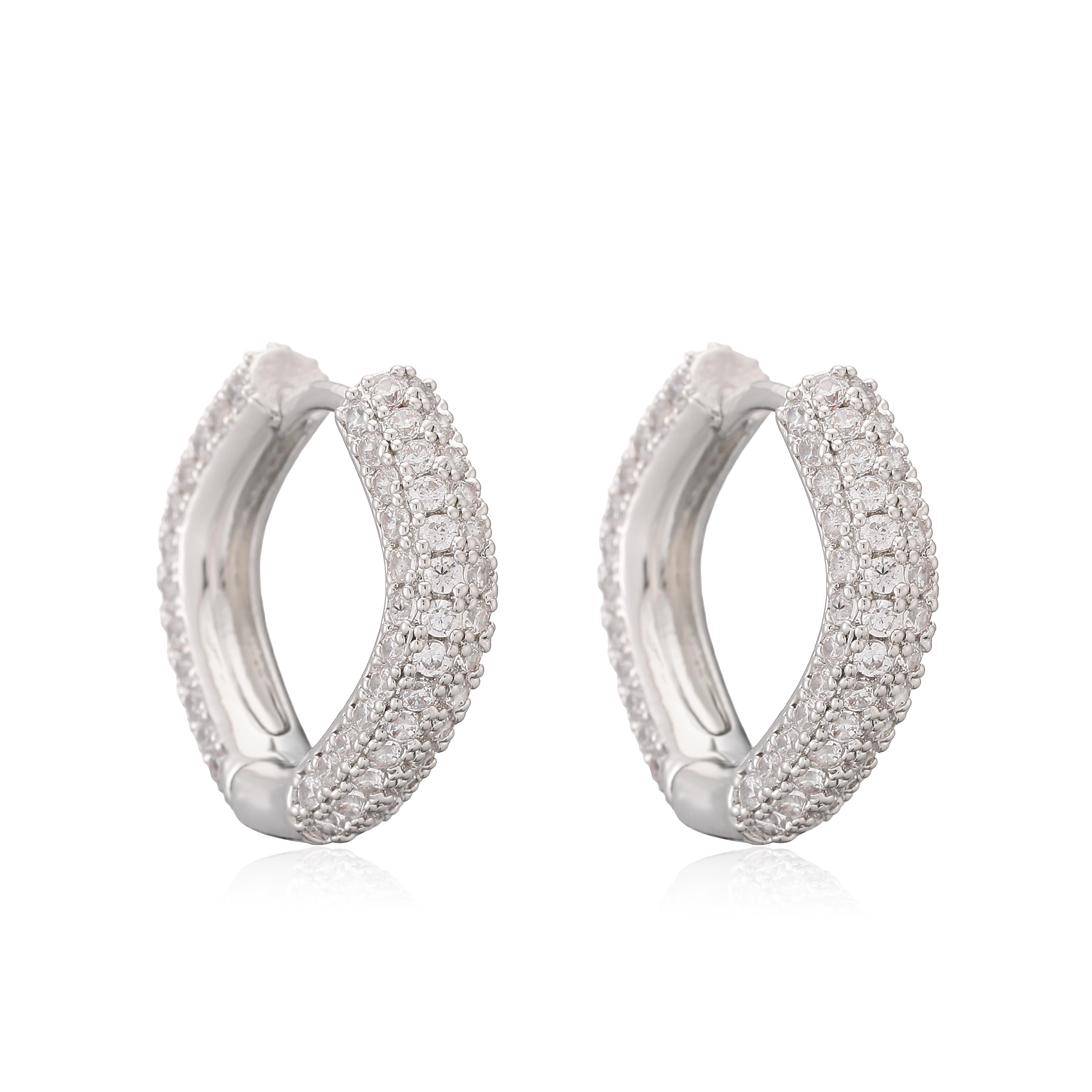 HECHENG,Brass Metal Multi-Color Zircon Square Hoop Earrings Exquisite Luxury Minimalist Korean Style Women s Zircon (1 Pair) Other