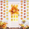 Ceenna 9 Pcs Thanksgiving Hanging Decorations Maple Leaf Garland Banner Thanksgiving Streamers Backdrop Autumn Hanging Swirl Decor Harvest Paper
