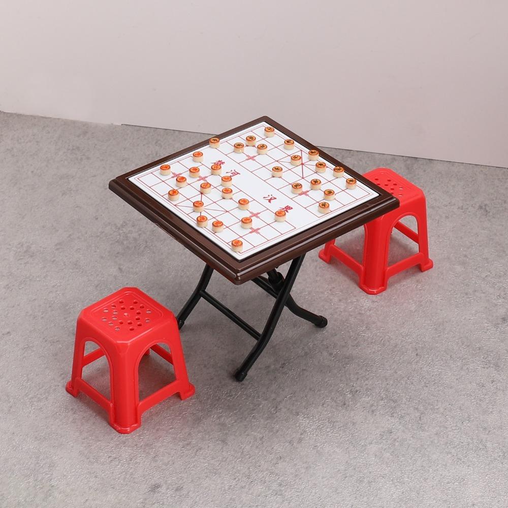 1:12 Scale Miniature Dollhouse Chinese Chess/Go/Reversi Board Game Set Lifelike Tabletop Strategy Game Accessories Present
