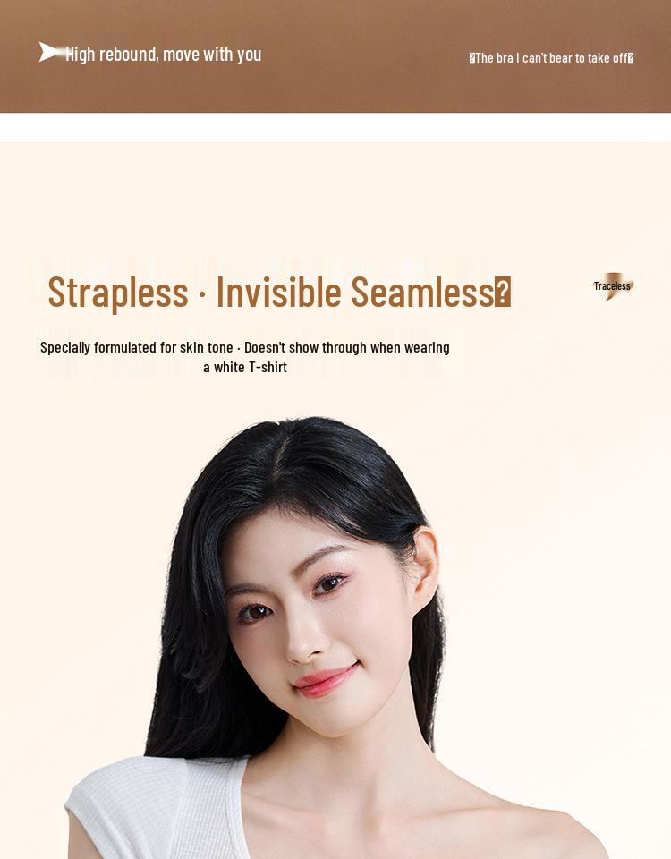 Seamless Strapless Skin-Tone Bandeau Bra for Women – Non-Slip, Off-Shoulder, Wireless Innerwear