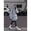 Ultra-light white duck down bread jacket women's hooded medium and long cloud puff thickened down jacket