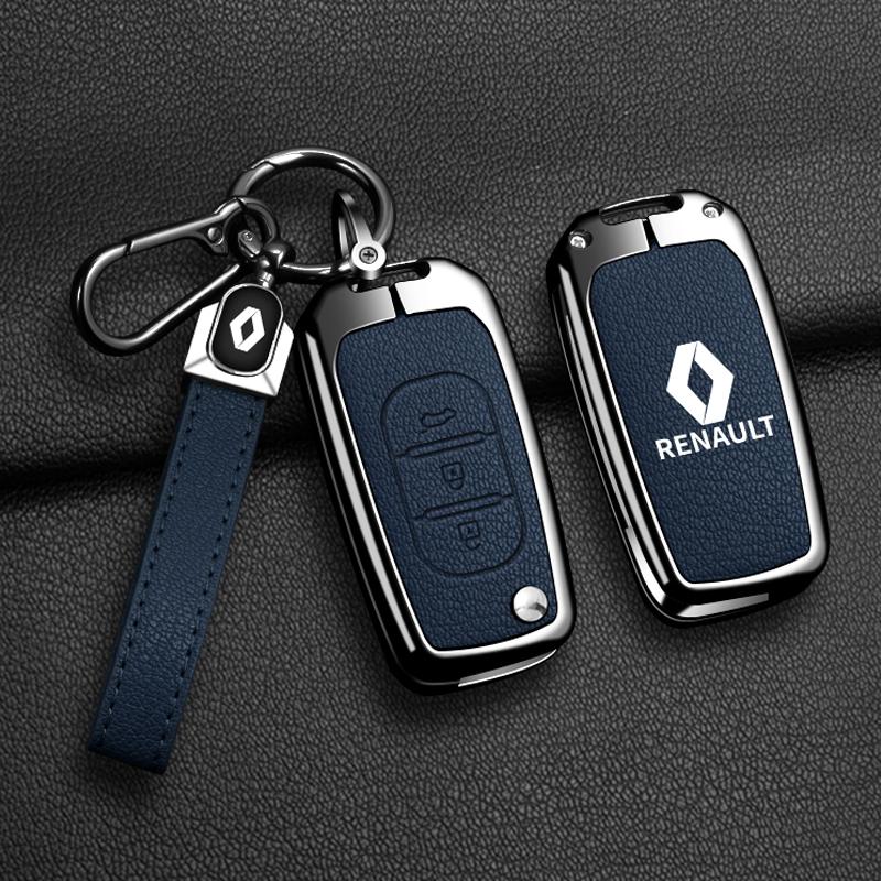 Interior Stickers Zinc Alloy Car Key Case Bag Metal Key Shell For Renault Sandero Duster Clio 5 Captur Austral Kadjar Megane Lo