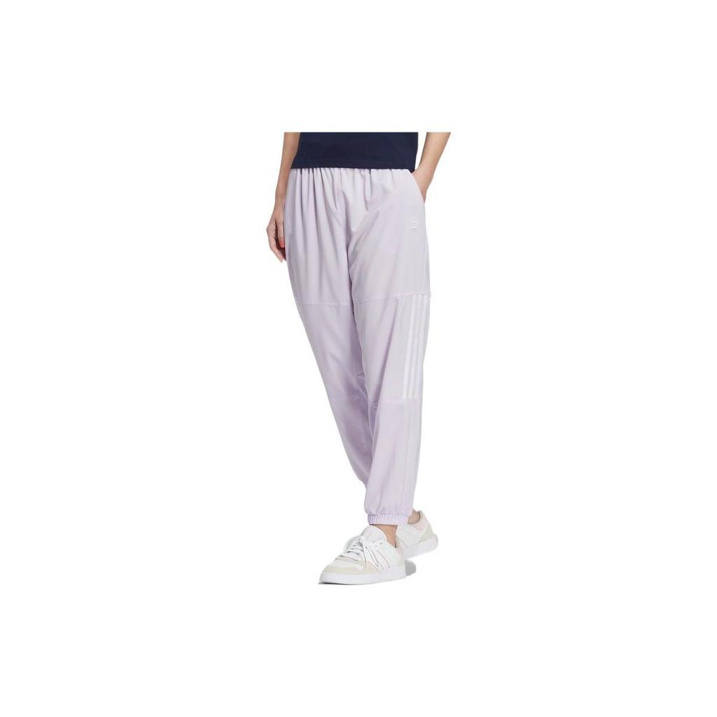 Adidas Neo Casual Woven Solid Color Stripe Sports Pants Women Bottoms Purple HS8861