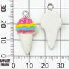 12 Mixed Color Resin Ice Cream Pendant Charms for DIY Jewelry