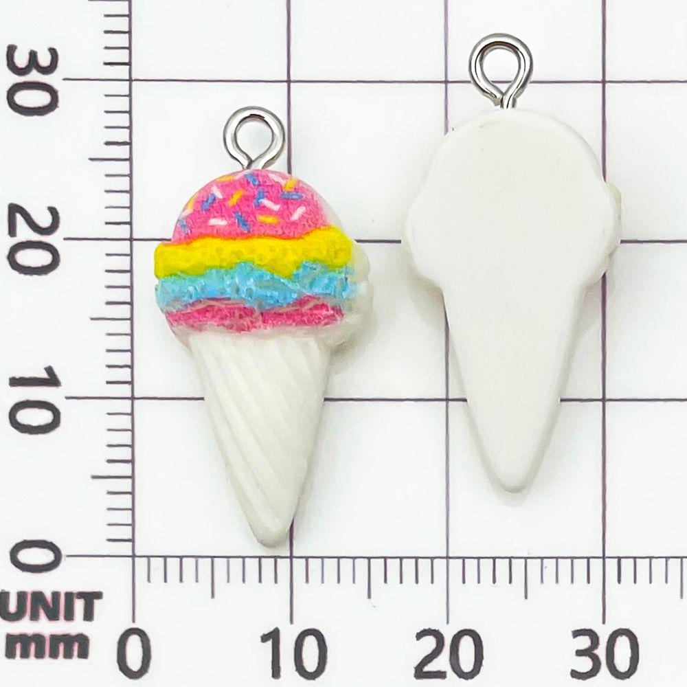12 Mixed Color Resin Ice Cream Pendant Charms for DIY Jewelry