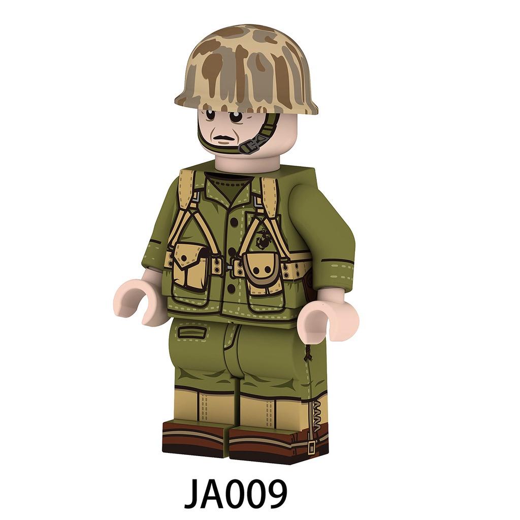 Minifigures JA009-014 Marine Corps, USMC Camouflage Military Soldier Building Blocks Toys for Kids