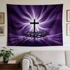 A Stylish Tapestry, Crown, Cross, Purple Radiance, Perfect for Sprucing Up Wall Decor in Homes, Dorms And Bedrooms