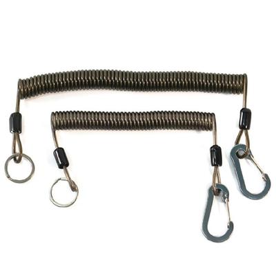 Spirale Anti-Verlust Angel-Lanyard Federseil mit Karabiner Federseil Schlüsselanhänger