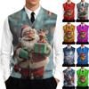 Herren V-Ausschnitt Ärmellose Strick-Cardigan-Weste mit Print Klassische Passform Weiche Textur Geeignet für den täglichen Gebrauch und festliche Anlässe