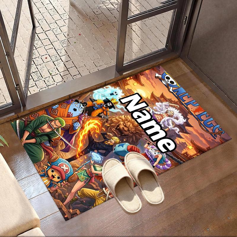 שטיח מודפס One Piece מותאם אישית עם שם, שטיח דקורטיבי רב-תכליתי לבית, לחדר משחקים, דירה, מרפסת, כניסה, מסדרון - מתנה