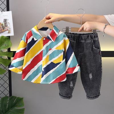 Kids Casual Long-Sleeve Set, Comfortable Daily Wear Outfits