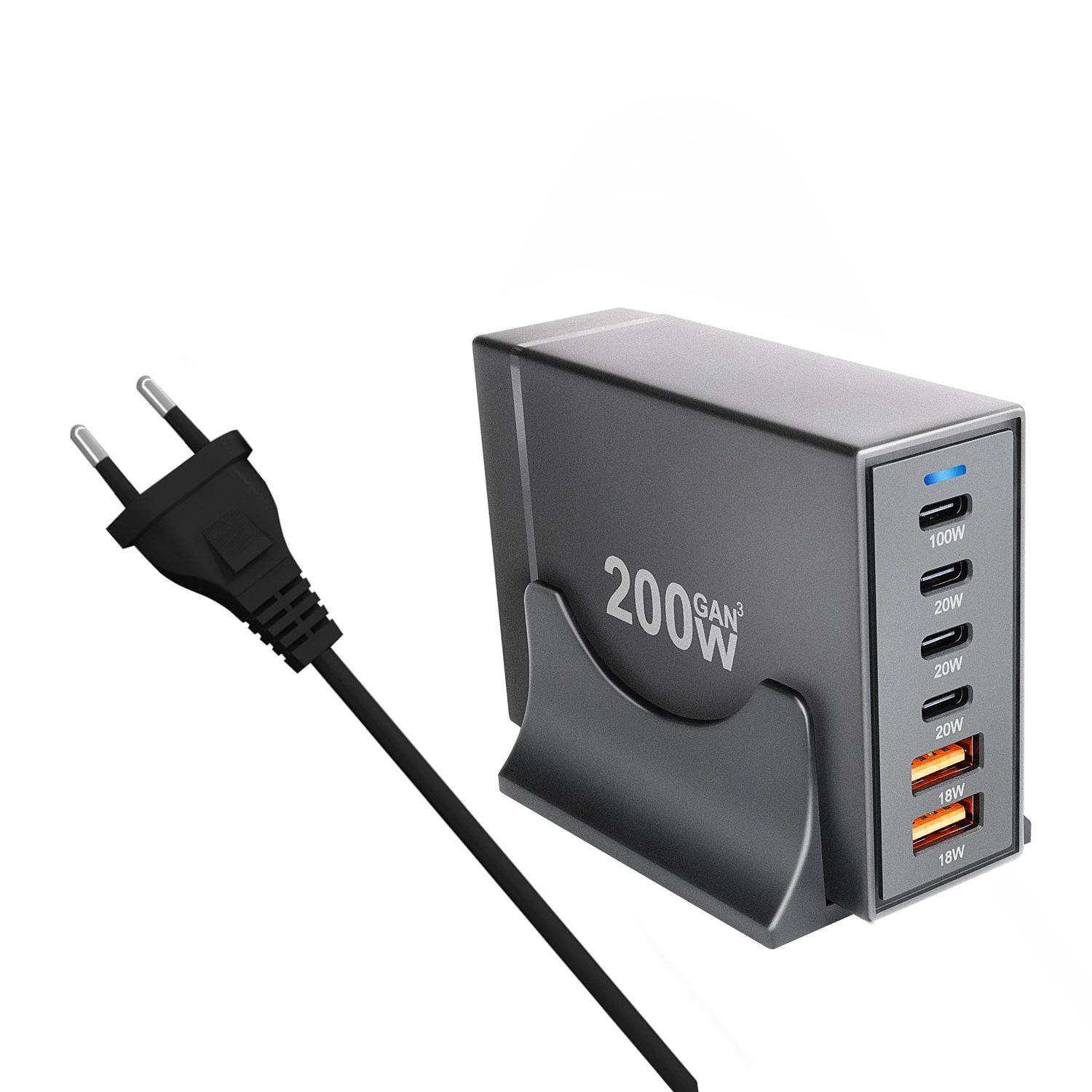 200W Multi-Port USB-PD Fast Charger for Laptops and Phones