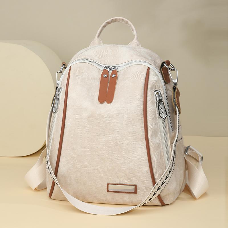 PU Zipper Backpacks 2026 High Quality Sewing Thread Sweet School Bags Fashi Softback Lightweight Durable Backpacks