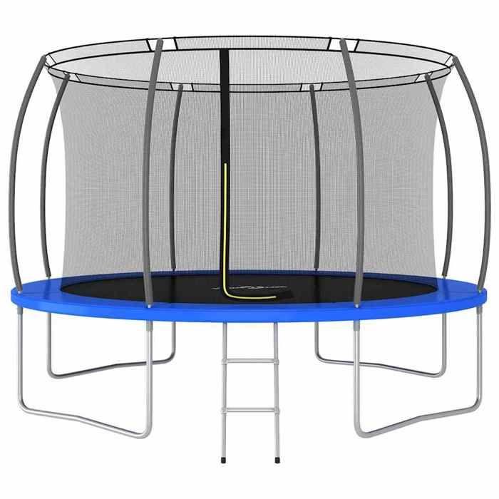 Trampoline rond 366x80 cm 150 kg - VIDAXL - Adulte - Bleu - Mixte