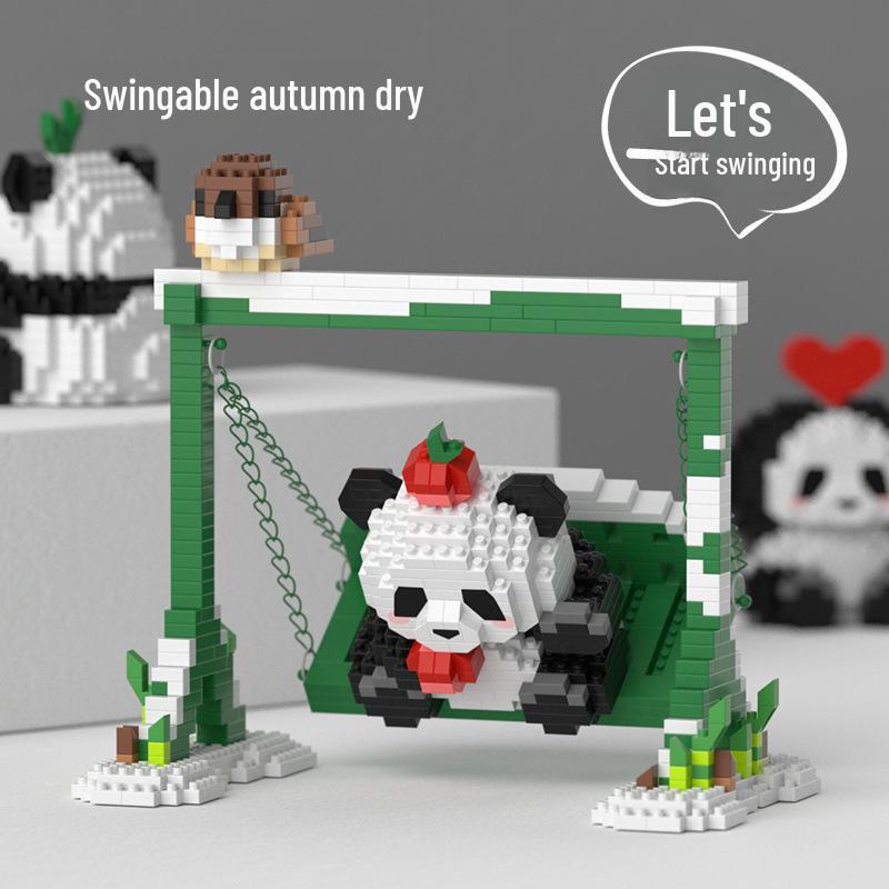 Heimische Riesenpanda-Cartoon-Bausteine - Pädagogische Desktop-Ornamente für Kinder