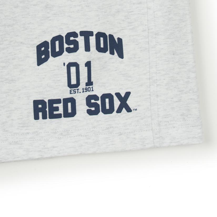 New MLB Varsity Boston Red Sox Casual Shorts Unisex Light Heather Gray 3ASPV0153-43MGL