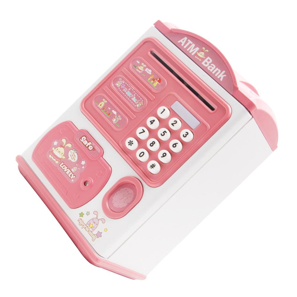 

Копилка для монет Игрушка для детей Идентификация отпечатков пальцев Пластиковый горшок для хранения розовый