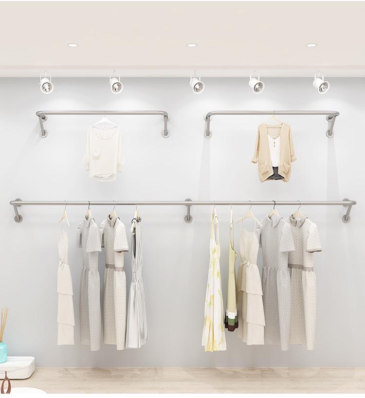 Wall-Mounted Garment Display Rack for Women's and Children's Clothing Stores
