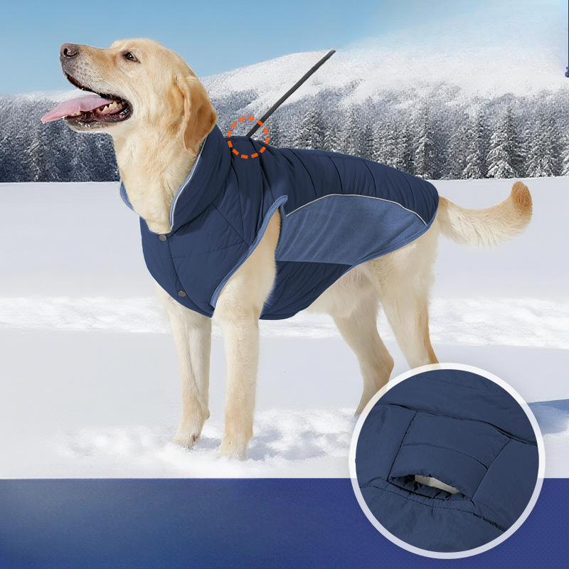 Autumn and Winter Pet Cotton-padded Jackets, Thickened Vests for Dogs, High-necked Warm Coats for Large, Medium and Small Dogs, Ski Suits
