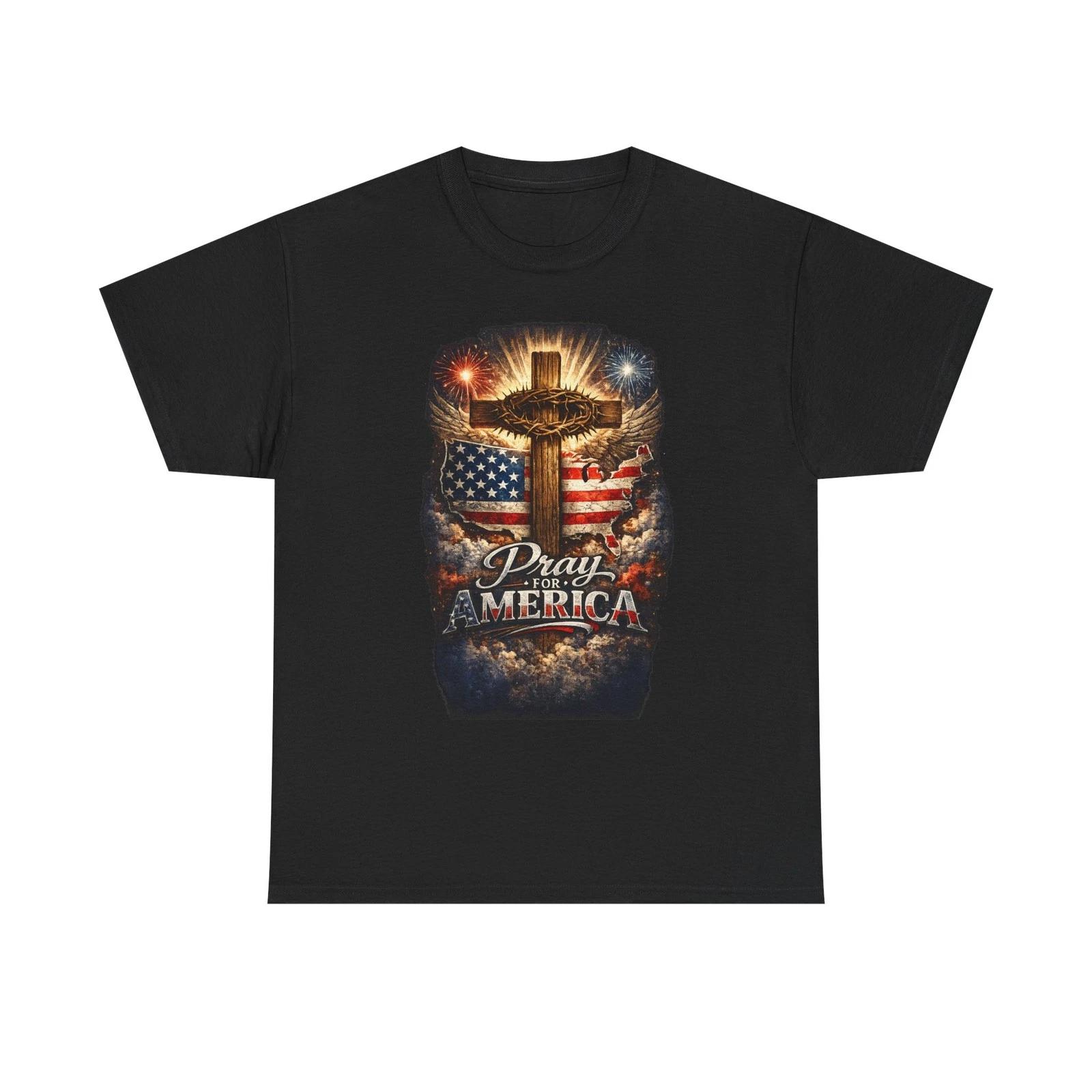 Pray For America Unisex Heavy Cotton Tee L