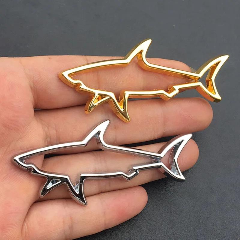 1Pcs 3D Metal Car Styling Sticker Hollow Fish Shark Emblem Badge Decals Automobiles Motorcycle Computer Fuel Cap Accessories