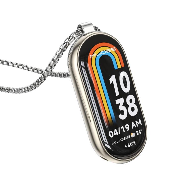 Mijobs Metal Pendant Stainless Steel Watch Necklace