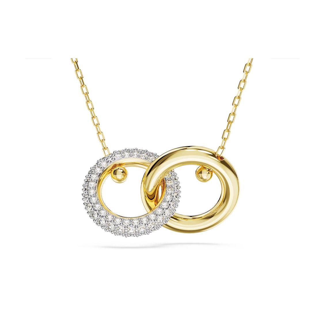 Swarovski Dextera Circular Interlocking Pendant Necklace Women necklace Gold 5668820 Shopping Bag