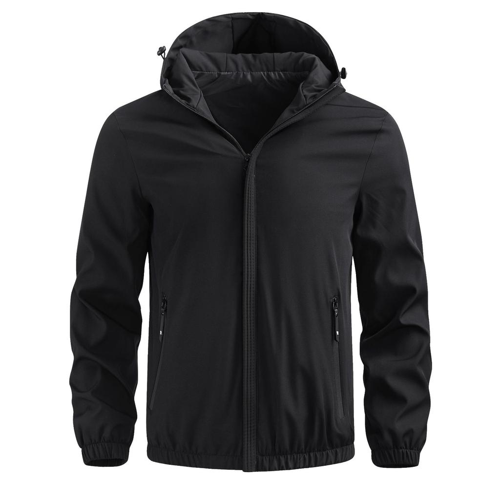 Frühling und Herbst Lässige dünne Jacke Herren Kapuzenjacke Outdoor Windbreaker Herrenbekleidung