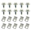 20pcs/10set Universal Under Engine Cover Undertray Clips M6 Body Bolt U-nut Screws Retainer Splash Shield Guard
