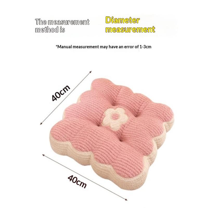New Solid Color Simple Biscuit Comfortable Cushion Round Waist Protection Cushion Office Seat Square Breathable Cushion Gift