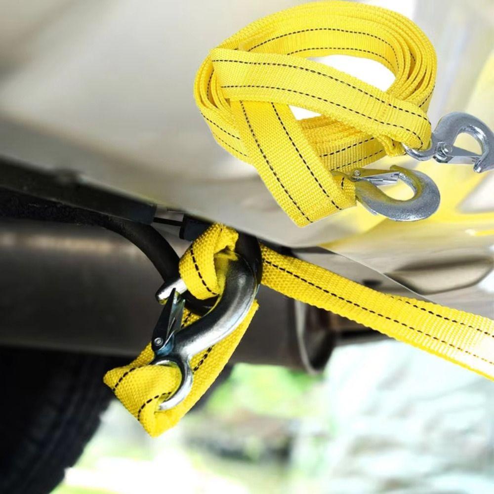 3 Ton Capacity Car Tow Cable Hooks Included Towing Pull Rope Rescue Tools Tow Strap Trailer Use