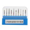 10pcs Dental Bur Set Hospital Clinics Stainless Steel Polishing Dental Bur for High Speed Handpiece