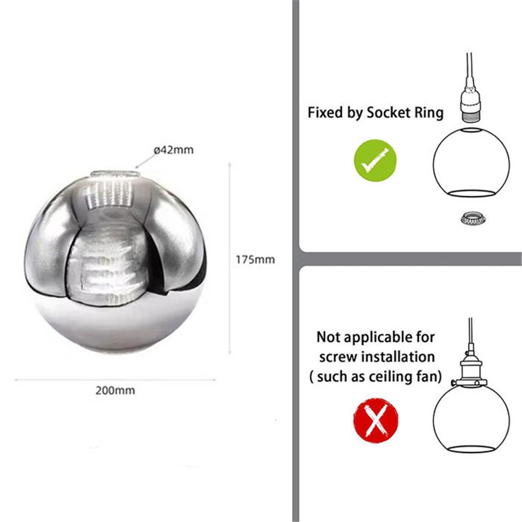 Modern Art E26 E27 Rauchgrauer Glasschirm-Ersatz 1,65 Zoll Fassung Graue Blattgestreifte Glasabdeckung für Shop Restaurant Dekor Lampe