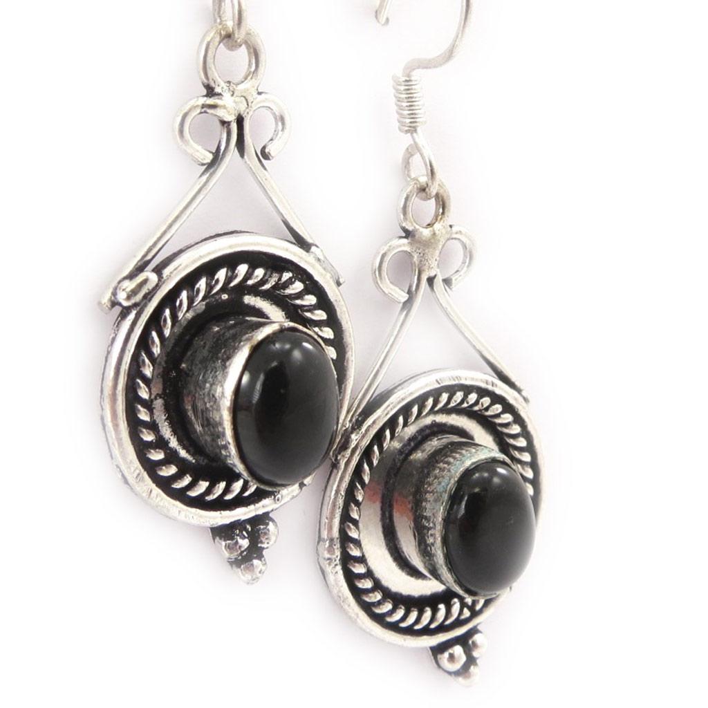 Les Trésors De Lily [J7173] - Black 'Kilimanjaro' Designer Earrings