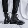 Vyriški madingi platforminiai batai juodi originalios odos batai vakarėlio banketo suknelė aukštas motociklininko batas pavasaris ruduo kulkšnies botas man