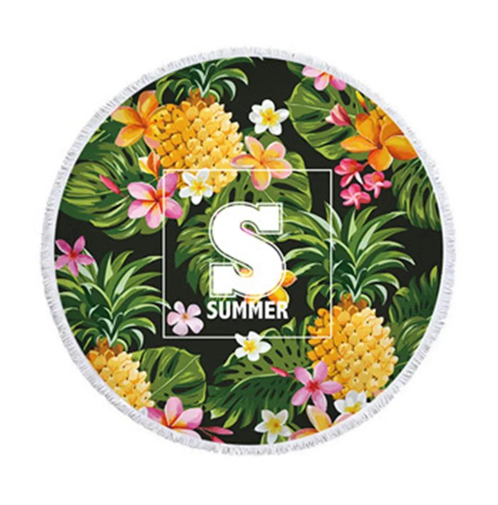Carton Pineapple Round Beach Towel Tassel Bohemian Flamingo Large Blanket Picnic Yoga Mat travel Boho Tablecloth Beach towel